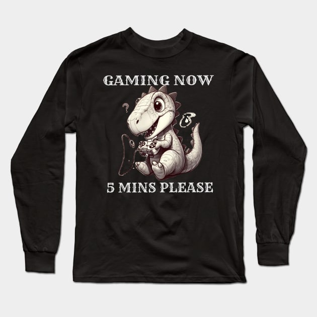 Funny Dinosaur Dragon Dad Video Game Long Sleeve T-Shirt by fantastic-designs